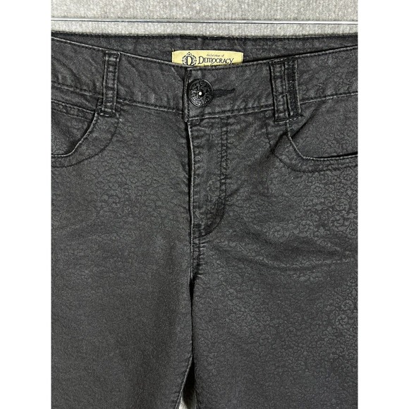 Democracy Fleur De Lis Print Justice‎ Jegging Jeans Women Size 10 Stretch Black - Picture 7 of 13